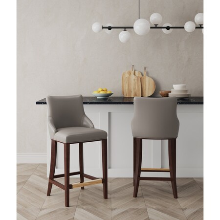 Manhattan Comfort Shubert Barstool in Dark Taupe - Set of 2 2-BS019-DT